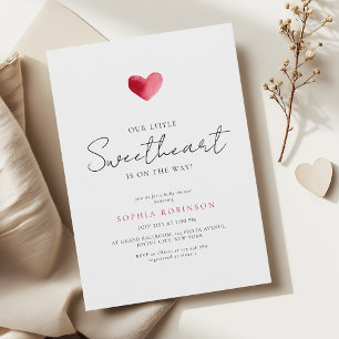Einfache Herz Little Sweetheart Babyparty Einladung