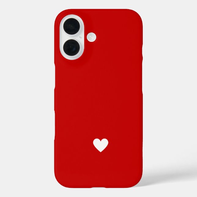 Einfache Herz Rot Moderne Liebe Minimal Klassische iPhone 16 Hülle (Rückseite)
