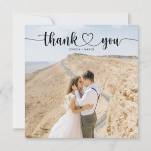 Einfache Herz-Script-Platz Hochzeit Vielen Dank Ka Dankeskarte