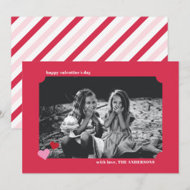 Einfache Herz-Ticket Rahmen Valentine Fotokarte Einladung