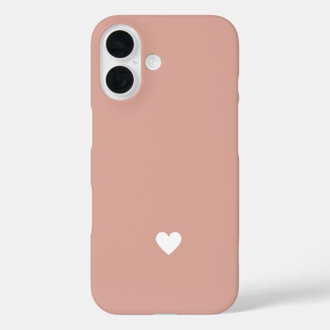 Einfache Herzblüte Rosa Moderne Liebe iPhone 16 Hülle (Rückseite)