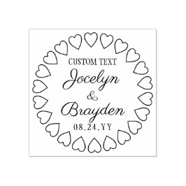 Einfache Herzen Hochzeit Danke oder Save the Date Gummistempel