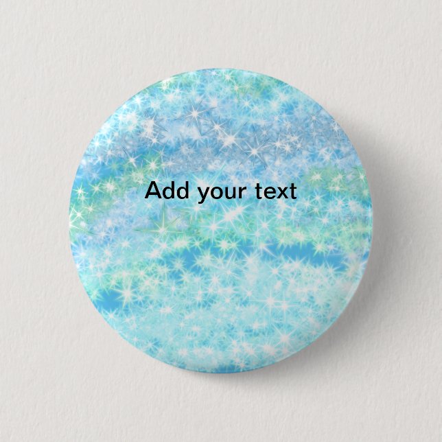 Einfache Himmelblau glitt funkelnde Sterne fügen I Button (Vorderseite)