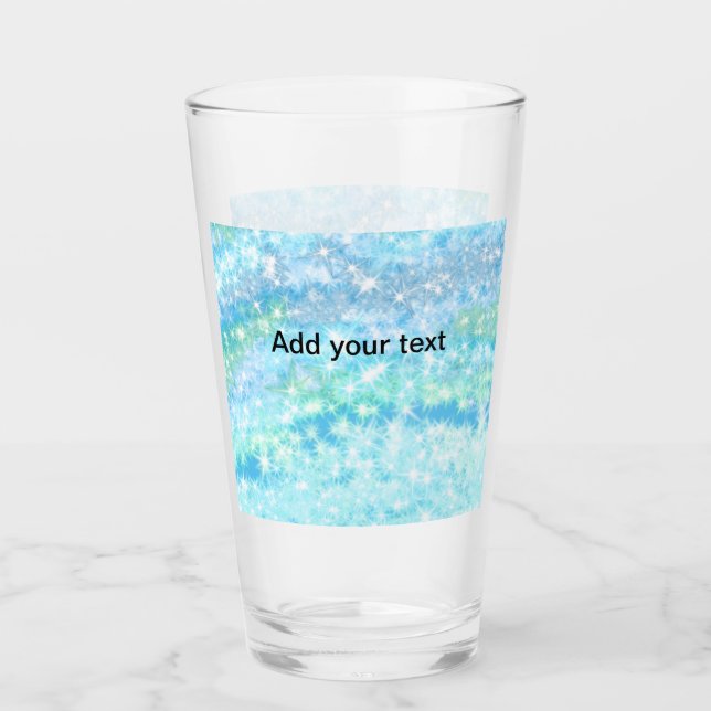 Einfache Himmelblau glitt funkelnde Sterne fügen I Glas (Vorderseite)