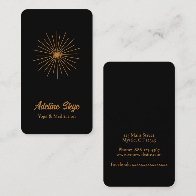 Einfache Himmelssonne Visitenkarte (Vorne/Hinten)