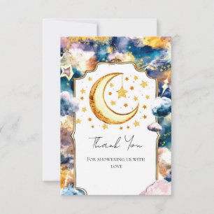 Einfache Himmlische Star Celestial Baby Dusche Dankeskarte