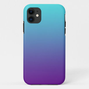 Einfache Hintergrundfarbe Türkis Blau Lila iPhone 11 Hülle