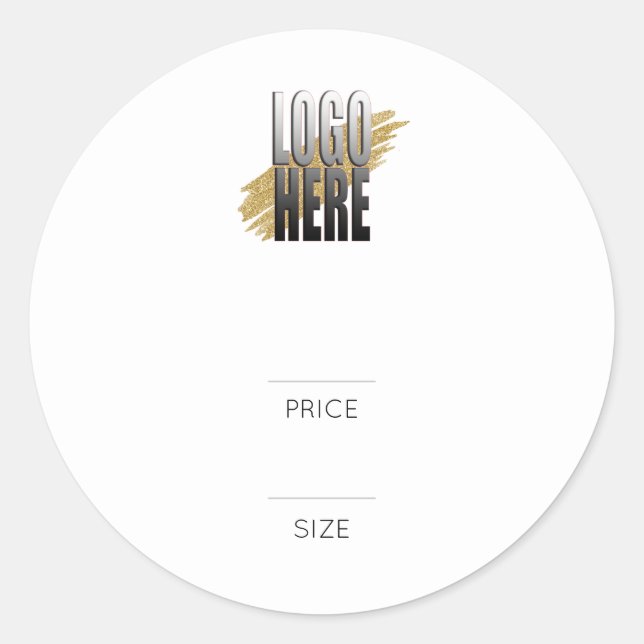 Einfache Hinzufügen eines Logos Weißpreismarke Runder Aufkleber (Vorderseite)