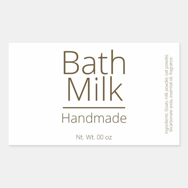 Einfache, hoch entwickelte Bath Milk Business Hobb Rechteckiger Aufkleber (Vorderseite)