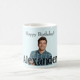 Einfache Hochladen von Foto-Add-Name Happy Geburts Kaffeetasse