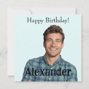 Einfache Hochladen von Foto-Add-Name Happy Geburts Karte
