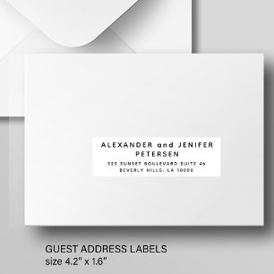 Einfache Hochzeit 24 Gäste adressieren Labels