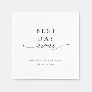 Einfache Hochzeit am besten Tag je Kalligrafie Serviette