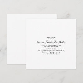 Einfache Hochzeit am spanischen Platz Einladung