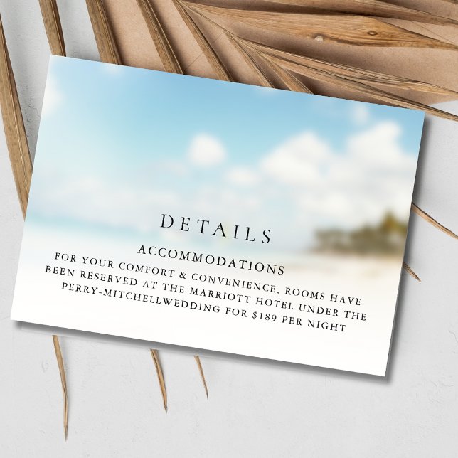 Einfache Hochzeit am Strand Begleitkarte (Simple Beach Wedding Enclosure Card)