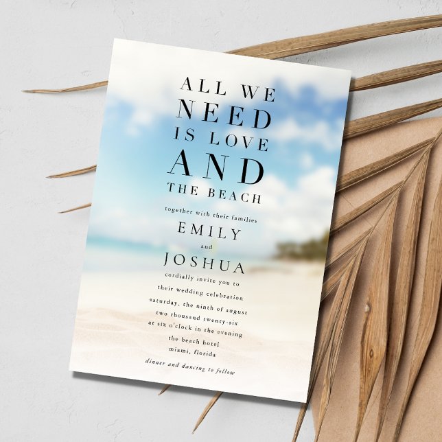 Einfache Hochzeit am Strand Einladung (Simple Beach Wedding Invitation)