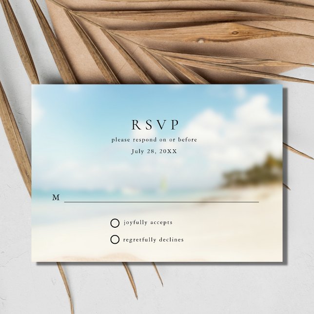 Einfache Hochzeit am Strand RSVP Karte (Simple Beach Wedding RSVP Card)
