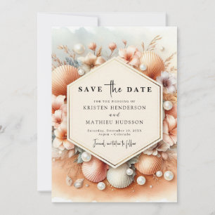 Einfache Hochzeit am Strand Save The Date