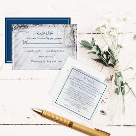 Einfache Hochzeit am weißen Sandstrand RSVP Karte