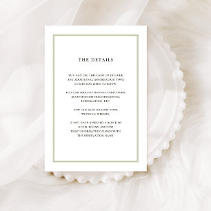 Einfache Hochzeit Angaben zum Hochzeitgast Begleitkarte