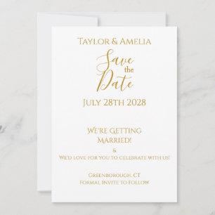Einfache Hochzeit außerhalb des Fotos speichern Si Save The Date