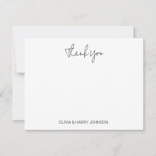 Einfache Hochzeit dank White Flat Note Card Mitteilungskarte