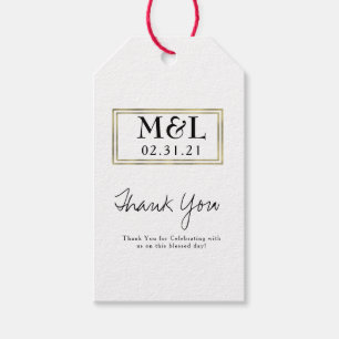 Einfache Hochzeit Danke Faux Gold Quadratische For Geschenkanhänger