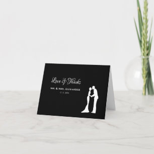 Einfache Hochzeit Danke Schwarz-weißes Brautbad