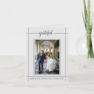Einfache Hochzeit Dankeschön Karte - Dankbar