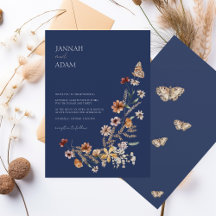 Einfache Hochzeit der blauen Herbst-Wildblumen der