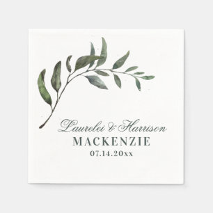 Einfache Hochzeit der Eukalyptus-Zweigstelle Serviette