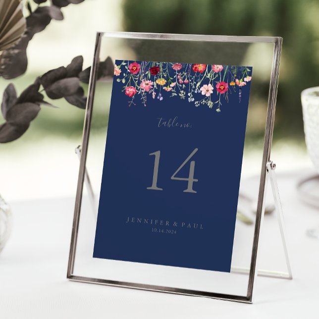 Einfache Hochzeit der Multicolor-Wildblume Tischnummer (Von Creator hochgeladen)