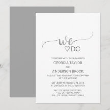 Einfache Hochzeit der Silberfolie "We Do"