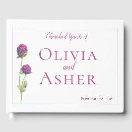 Einfache Hochzeit der Wasserfarbe Amaranth Thistle Gästebuch
