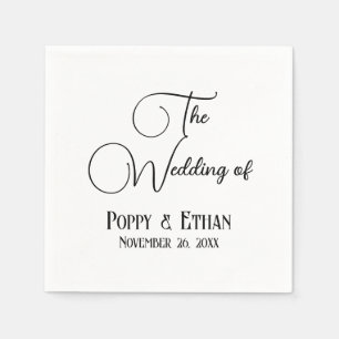 Einfache Hochzeit des Empfangs der Ehe Serviette