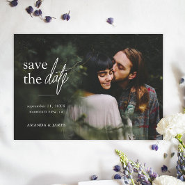 Einfache Hochzeit des modernen Fotos Save The Date