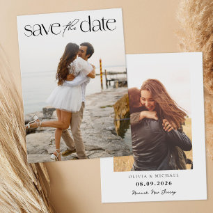 Einfache Hochzeit des modernen Fotos Save The Date