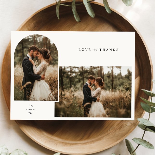Einfache Hochzeit des Personalisierten Fotos Dankeskarte (Von Creator hochgeladen)