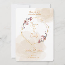 Einfache Hochzeit Einladung in neutralen Farben