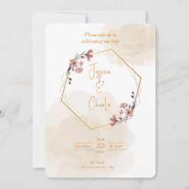Einfache Hochzeit Einladung in neutralen Farben