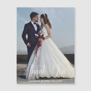 Einfache Hochzeit Foto Danke Magnetkarte