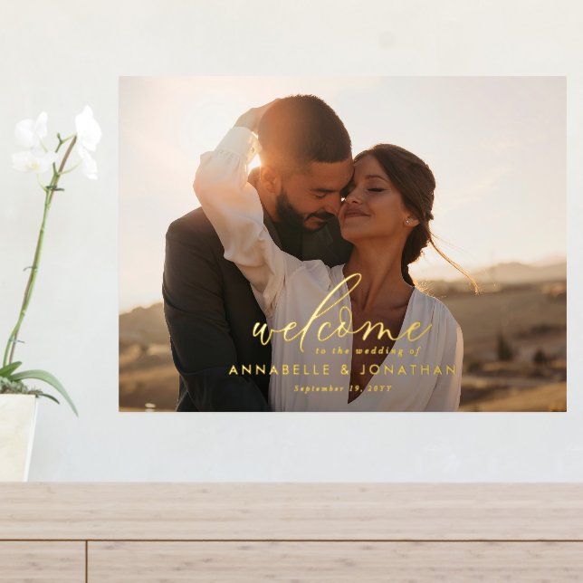 Einfache Hochzeit Foto willkommen Eukalyptus Foliendrucke (In Situ (Eingangstisch))