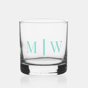 Einfache Hochzeit für Paare 2 Anfangsmonogramm VS Whiskyglas