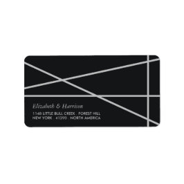 Einfache Hochzeit geometrischer Art Adressaufkleber