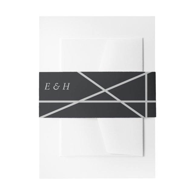 Einfache Hochzeit geometrischer Art Einladungsbanderole (Vorderseite Beispiel)