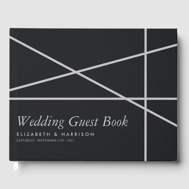 Einfache Hochzeit geometrischer Art Gästebuch (Vorderseite)