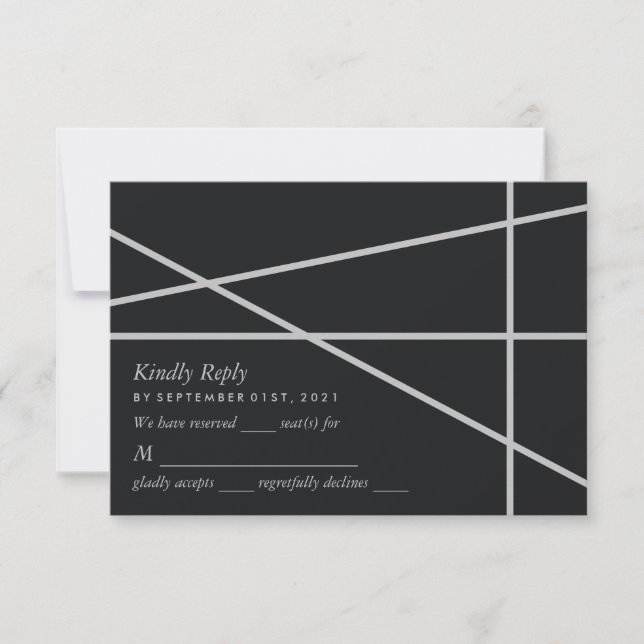 Einfache Hochzeit geometrischer Art RSVP Karte (Vorderseite)