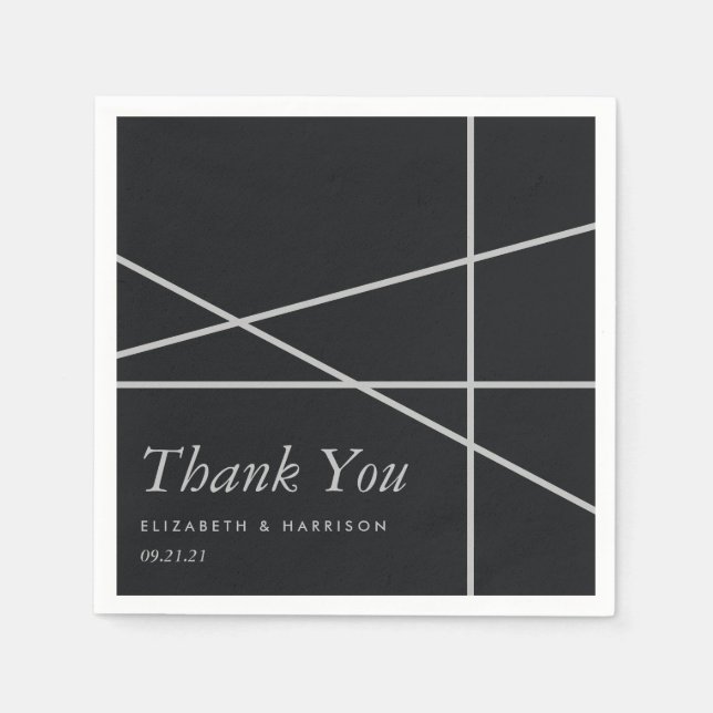 Einfache Hochzeit geometrischer Art Serviette (Vorderseite)