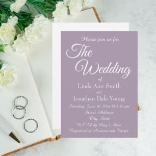 Einfache Hochzeit im fuchsiafarbenen Monochrom-Sti Einladung