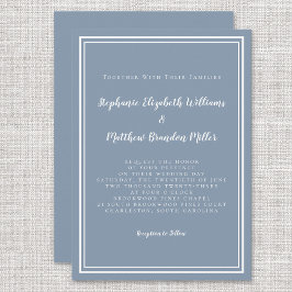 Einfache Hochzeit in Dusty Blue Moderne Minimalist Einladung